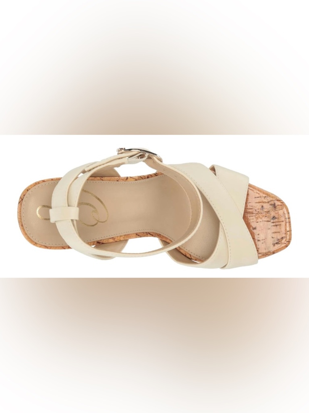 🚨⬇️💲Sam Edelman Kayna Cork Platform Ankle-Strap Heels | Sz. 6M | Ivory (NWB) - Picture 7 of 7